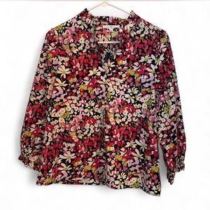 NWT Floral Button Up Blouse - Pink/Green Multi